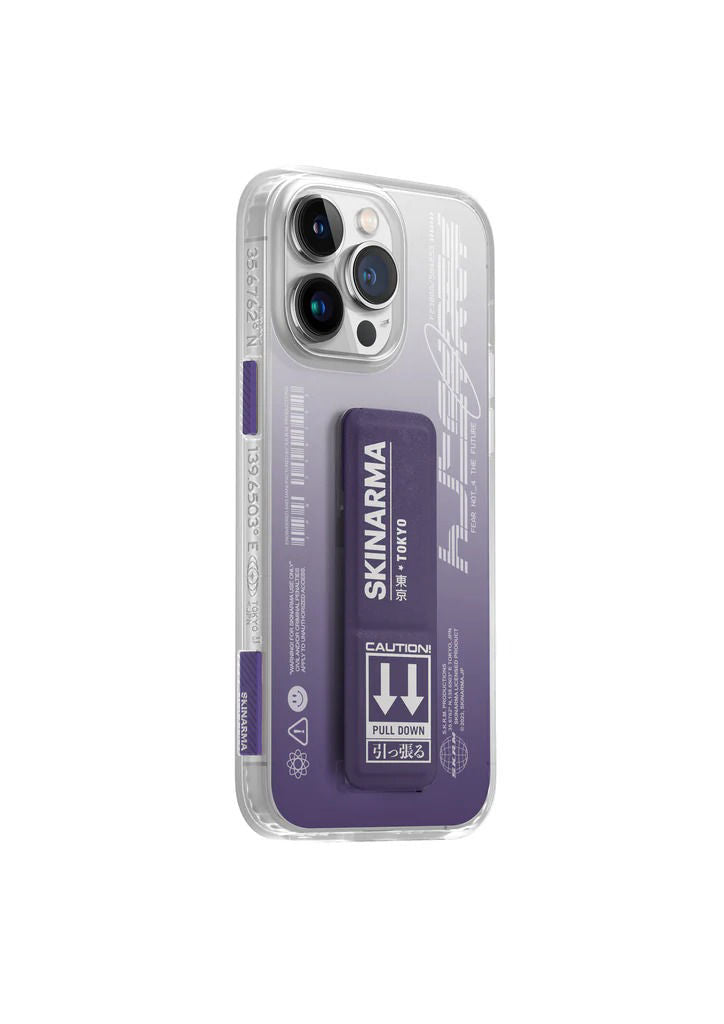 SkinArma Taihi Kobai Case for iPhone 14/14 Plus/14 Pro/14Pro Max - Purple - كفر حماية عالية مع مغناطيس للسيارة ومسكة ستاند