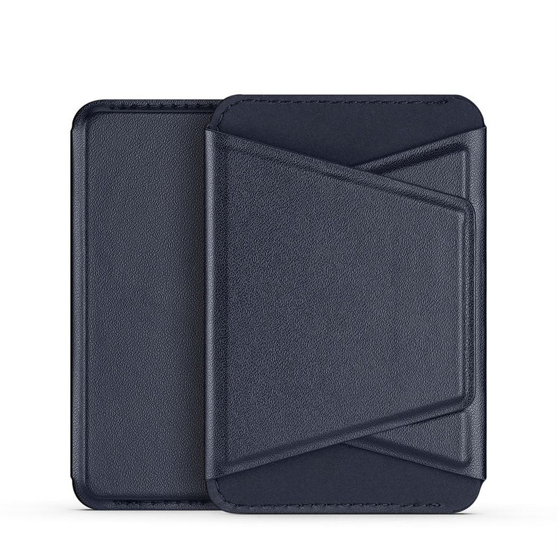 DUX DUCIS Magnetic Leather Wallet with MagSafe - Blue - محفظة للبطاقات + ستاند بالطول + بالعرض - ماغ سيف