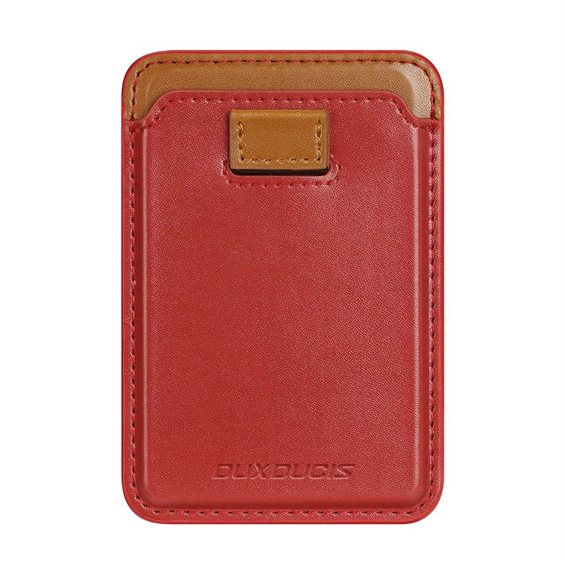 DUX DUCIS Magnetic Leather Wallet with MagSafe - Red - محفظة للبطاقات - ماغ سيف