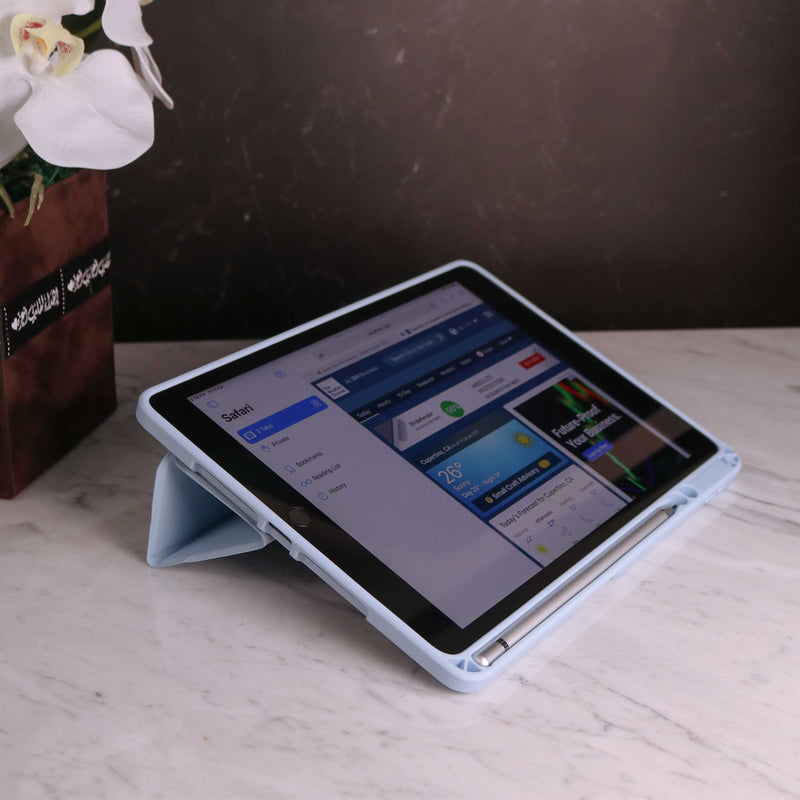 Toby Series Case for iPad With Apple Pencil Holder & Auto Sleep Wake - Blue - كفر ايباد حماية عالية - مع مكان للقلم - ووضعيتين للاستاند - مغناطيس