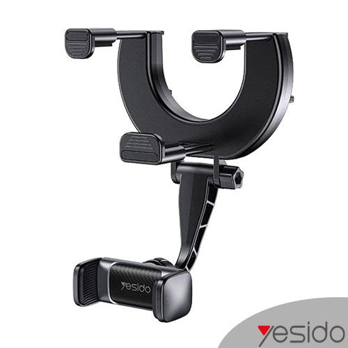 YESIDO C193 Vehicle Rear View Mirror Phone Holder Mount Universal 360 Degree - ستاند سيارة - مكان المراية - مناسب لجميع انواع الاجهزة