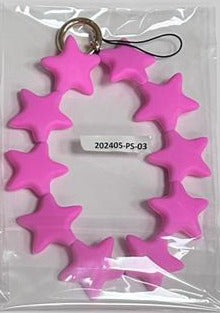 Noufa - 03 - Light Pink Stars Short Strap - With or Without Case [H] - خيط علاقة - يمكنكم اختيار مع كفر شفاف او بدون كفر