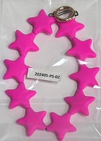 Noufa - 02 - Dark Pink Stars Short Strap - With or Without Case - خيط علاقة - يمكنكم اختيار مع كفر شفاف او بدون كفر