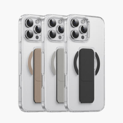 Snap Grip with Magsafe Strong Magnetic Clear Case - كفر حماية -ماغ سيف - ماسكه وستاند بالطول والعرض - مغناطيس - شفاف