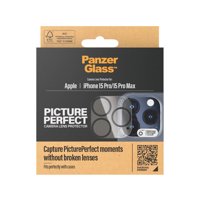 PanzerGlass Picture Perfect Camera Lens Protector for iPhone 15/15 Plus/15 Pro/15 Pro Max - حماية لعدسات كاميرا الايفون الخلفية - بانزر جلاس