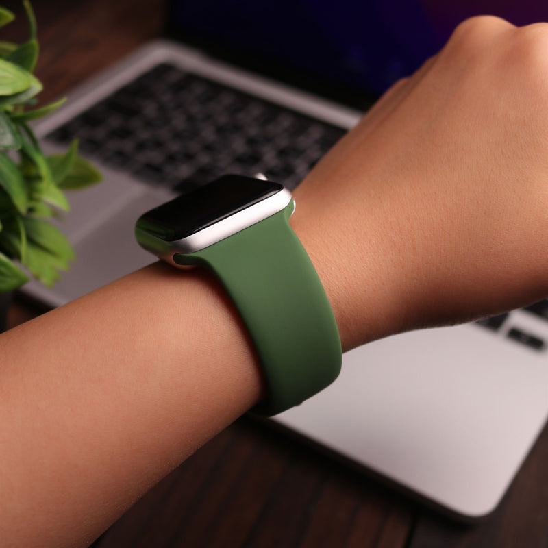 Silicon Watch Band for Apple Watch - Army Green - سير ساعة ابل ووتش