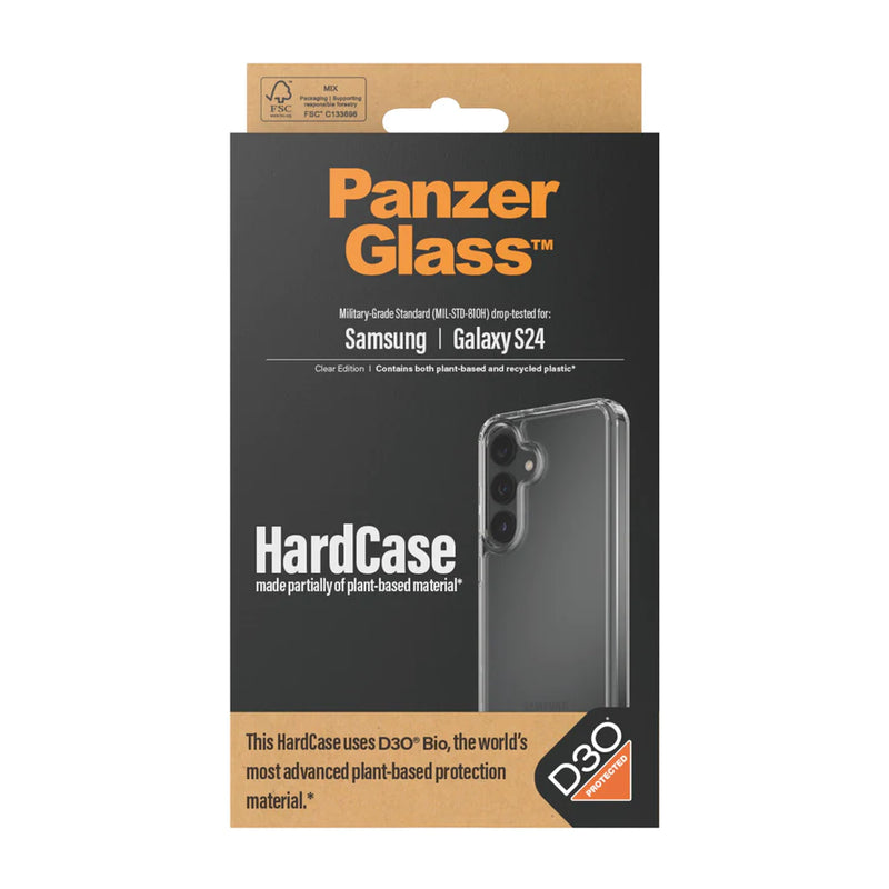 PanzerGlass® HardCase with D3O® Samsung Galaxy S24 | Transparent - بانزر - S24 كفر جلاجسي  - سامسونج شفاف
