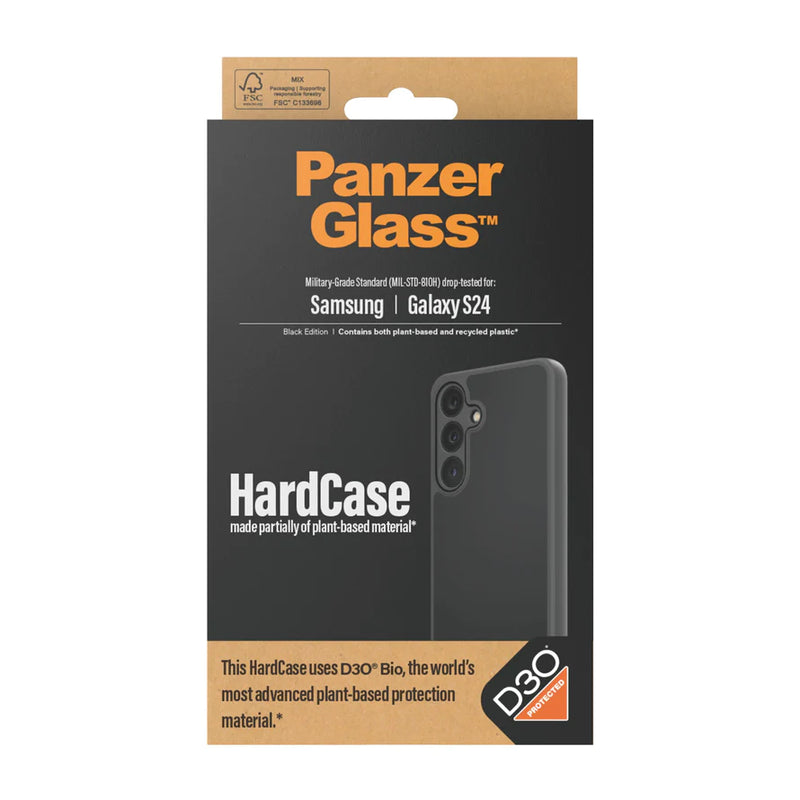 PanzerGlass® HardCase with D3O® Samsung Galaxy S24 | Black - بانزر - S24 كفر جلاجسي  - سامسونج أسود