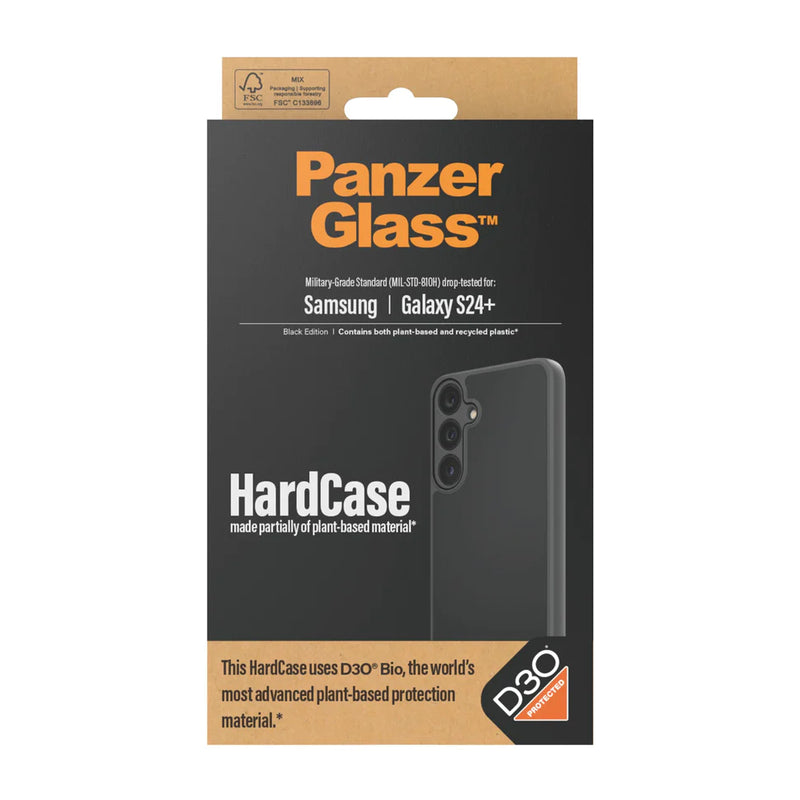 PanzerGlass® HardCase with D3O® Samsung Galaxy S24 Plus | Black - بانزر - S24 Plus كفر جلاجسي  - سامسونج اسود