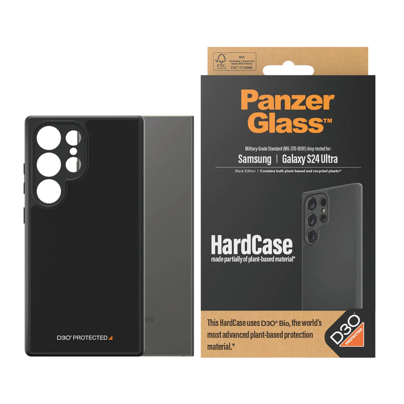 PanzerGlass® HardCase with D3O® Samsung Galaxy S24 Ultra | Black - الترا - بانزر S24 كفر جلاجسي  - سامسونج أسود