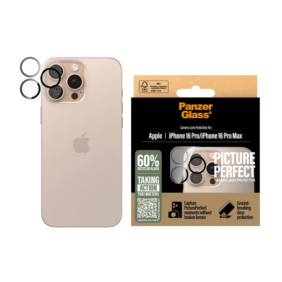 PanzerGlass® PicturePerfect Lens Protector iPhone 16 Pro | 16 Pro Max - حماية كاملة لعدسات كاميرا الايفون الخلفية - بانزر جلاس