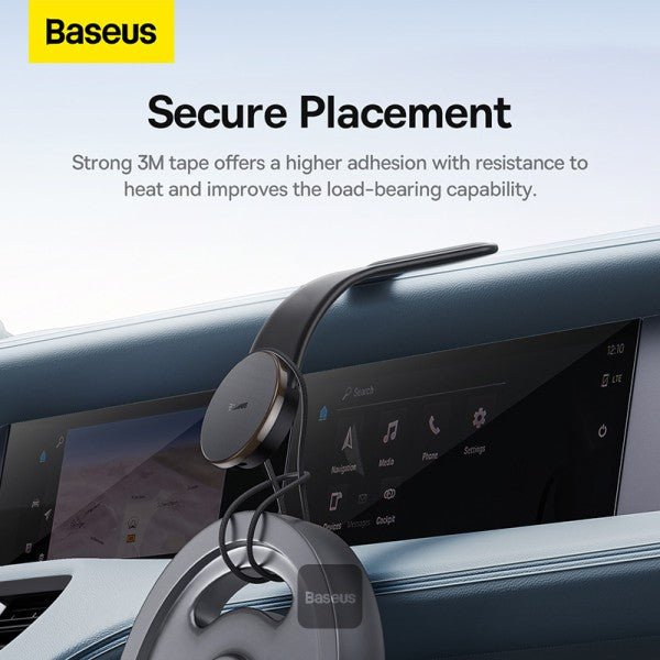 Baseus C02 Pro Series Magnetic Wireless Charging Car Mount - Cluster Black - ستاند سيارة - بيسوس - شاحن وايرلس - قوة 15 واط - ماق سيف