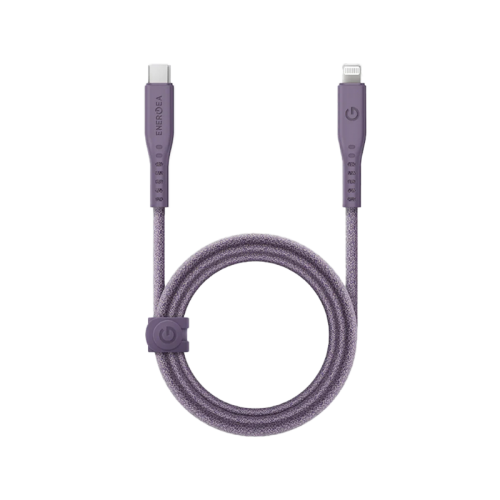 Energea Flow USB-C To Lightning Cable 1.5M - Purple - سلك شحن ايفون تايب سي - انيرجيا - طول متر ونصف - كفالة 5 سنين