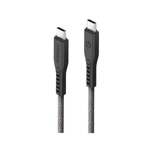 Energea Flow USB-C To USB-C Cable 1.5M - Black - سلك شحن  - انيرجيا - تايب سي الي تايب سي - طول متر ونصف - كفالة 5 سنين