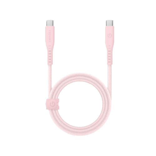 Energea Flow USB-C To USB-C Cable 1.5M - Pink - سلك شحن - انيرجيا - تايب سي الي تايب سي - طول متر ونصف - كفالة 5 سنين