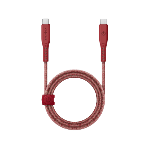Energea Flow USB-C To USB-C Cable 1.5M - Red - سلك شحن - انيرجيا - تايب سي الي تايب سي - طول متر ونصف - كفالة 5 سنين