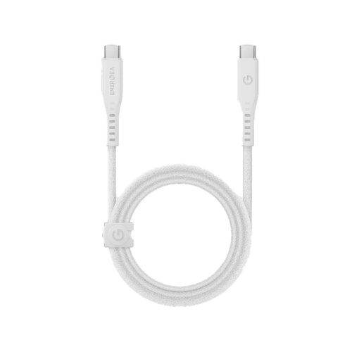 Energea Flow USB-C To USB-C Cable 1.5M - White - سلك شحن - انيرجيا - تايب سي الي تايب سي - طول متر ونصف - كفالة 5 سنين