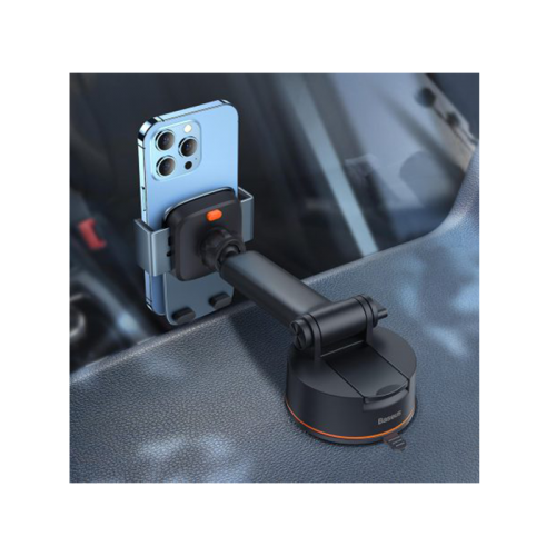 Baseus Easy Control Clamp Mount Holder Pro (Suction Cup Holder) - Black - ستاند سيارة - بيسوس - مناسب لجميع انواع الاجهزة
