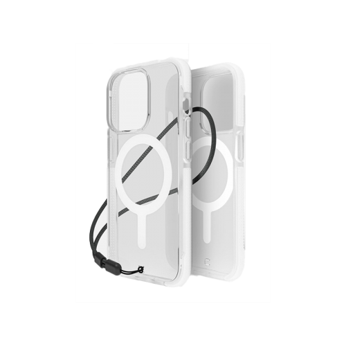 BodyGuardz Ace Pro With Magsafe Case for iPhone 15 Pro / 15 Pro Max - Clear [B] -  كفر حماية عالية - ماغ سيف - مقاومه عاليه للصدمات - مع خيط علاقه