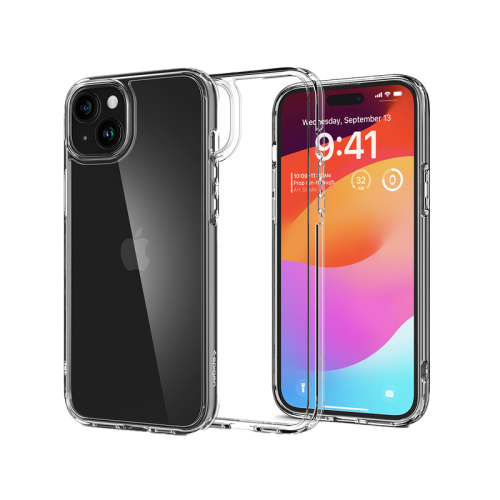 Spigen Hybrid Crystal Case for iPhone 15 Plus - Clear [B] - كفر حماية عالية - شفاف