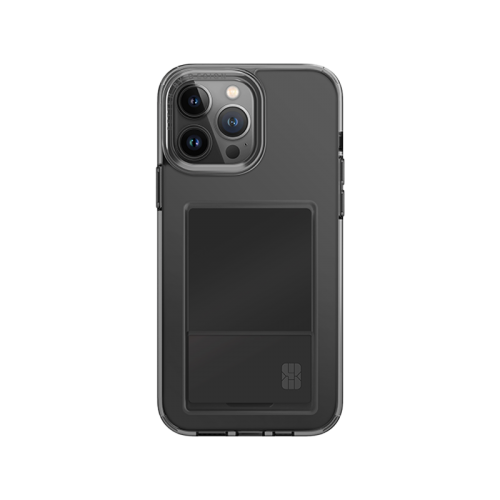 Uniq Hybrid Airfender Case For IPhone 15 - Smoked Grey Tinted  كفر حماية عالية - يونيك - شفاف - مع جيب لحفظ البطاقات