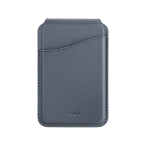 Uniq Coehl Esme Magnetic Snap-On Card Holder Snap And Mirror For IPhone - Sapphire Blue - ستاند جانبي ورأسي ومحفظة للبطاقات ومراية - ماغ سيف - يونيك