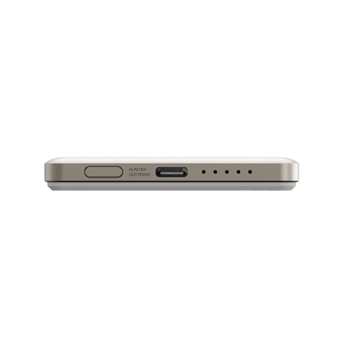 Energea AluPac Air Ultra Light MagSafe 5000 mAh Power Bank - Natural - بطارية متنقلة - ماغ سيف + سلك تايب سي - انيرجيا - قوه 20 واط - سعة 5000 ملي امبير - كفالة 18 شهر