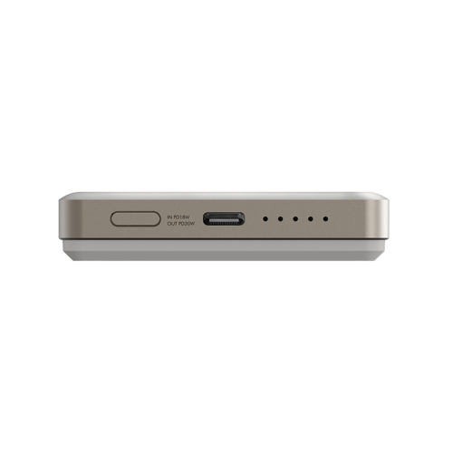 Energea AluPac Air Ultra Light MagSafe 10,000 mAh Power Bank - Natural - بطارية متنقلة - ماغ سيف + سلك تايب سي - انيرجيا - قوه 20 واط - سعة 10,000 ملي امبير - كفالة 18 شهر