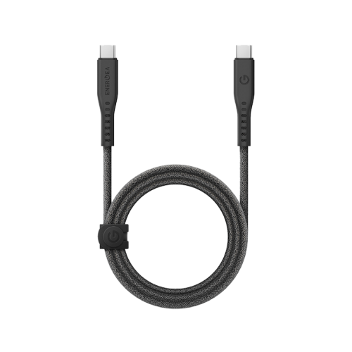 Energea Flow 10Gbps USB-C To USB-C Cable 2m - Black - سلك شحن ايفون تايب سي - انيرجيا - طول 2 متر  - كفالة 5 سنين