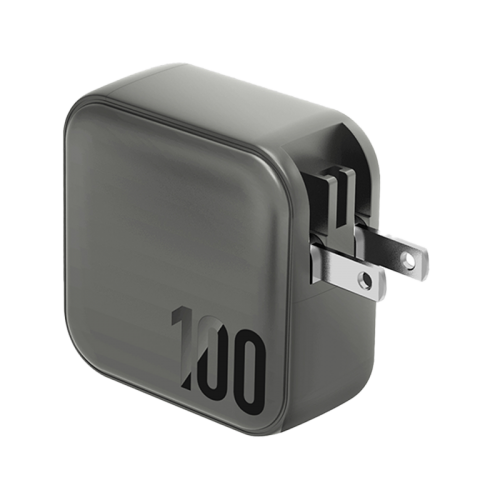 Energea TravelWorld 3-Port USB-C PD And 1-Port USB-A GaN 100W Travel Adapter - Gunmetal- بلاك حائط شحن دولي - قوة 100 واط - انيرجيا - 4 فتحات للشحن - 3 فتحات تايب سي + 1 فتحة يو اس بي - كفالة 12شهر