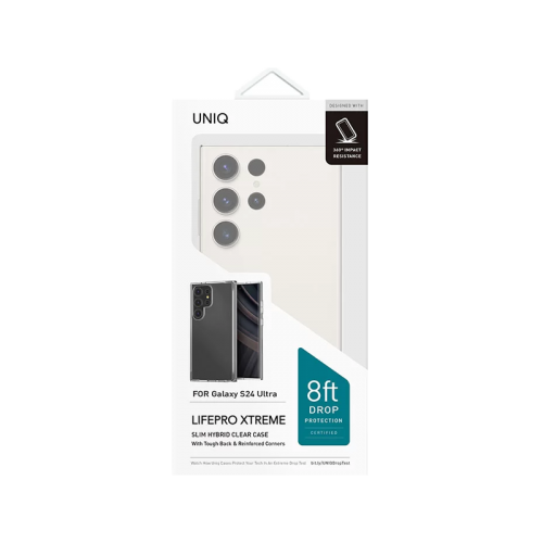 Uniq Hybrid Lifepro Xtreme Case For Galaxy S24 Ultra - Crystal Clear - S24 كفر سامسونج - حماية عالية - ألترا