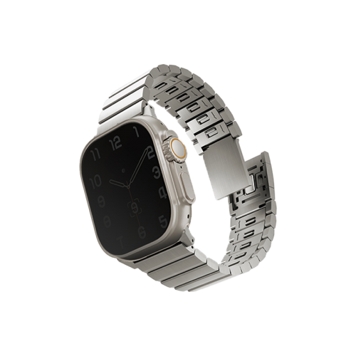 Uniq Strova Stainless Steel Band For Apple Watch 49/45/44mm - Silver - سير ساعة ابل واتش