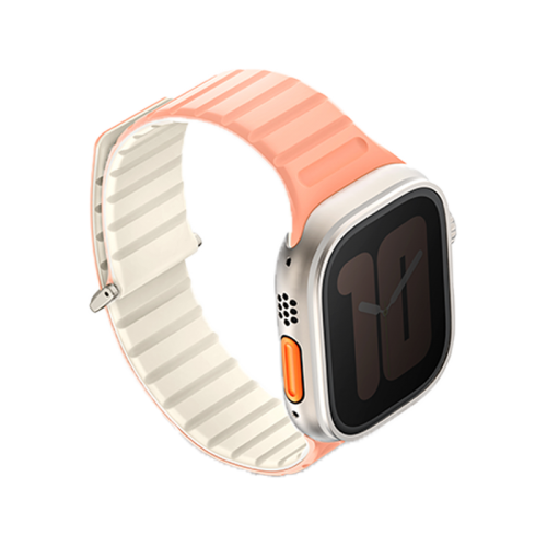 Uniq Revix Evo Reversible Magnetic Apple Watch Strap 49/45/44/42mm - Crepe Pink / Ivory - سير ساعة ابل - لونين