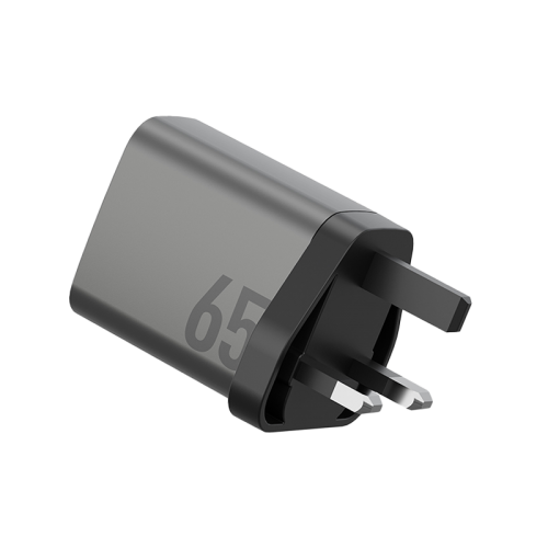 Energea Ampcharge 2-Port USB-C And 1-Port USB-A 65W GaN Wall Charger - Gunmetal - شاحن حائط - انيرجيا - قوة 65 واط - منفذين للشحن السريع تايب سي - ومنفذ للشحن الذكي - كفالة 24 شهر