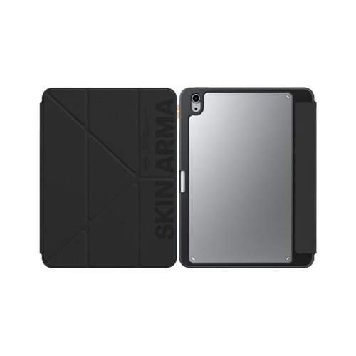 SkinArma Gamma Case For IPad Air 11" M2 6th Gen / AIR 10.9" 4th / 5th Gen - Black - كفر ايباد حماية عالية - مكان للقلم - اكثر من وضعية للاستاند