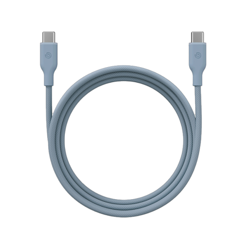 Bazic GoCharge Weave USB-C To USB-C 480Mbps 60W Cable 1.5M - Blue - سلك شحن - بيزك - تايب سي الي تايب سي - قوة 60 واط - طول متر ونصف - كفالة 24 شهر