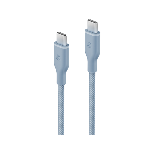 Bazic GoCharge Weave USB-C To USB-C 480Mbps 60W Cable 1.5M - Blue - سلك شحن - بيزك - تايب سي الي تايب سي - قوة 60 واط - طول متر ونصف - كفالة 24 شهر