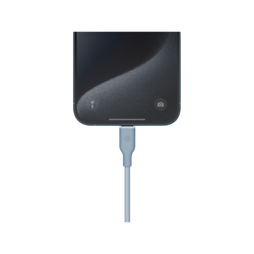 Bazic GoCharge Weave USB-C To USB-C 480Mbps 60W Cable 1.5M - Blue - سلك شحن - بيزك - تايب سي الي تايب سي - قوة 60 واط - طول متر ونصف - كفالة 24 شهر