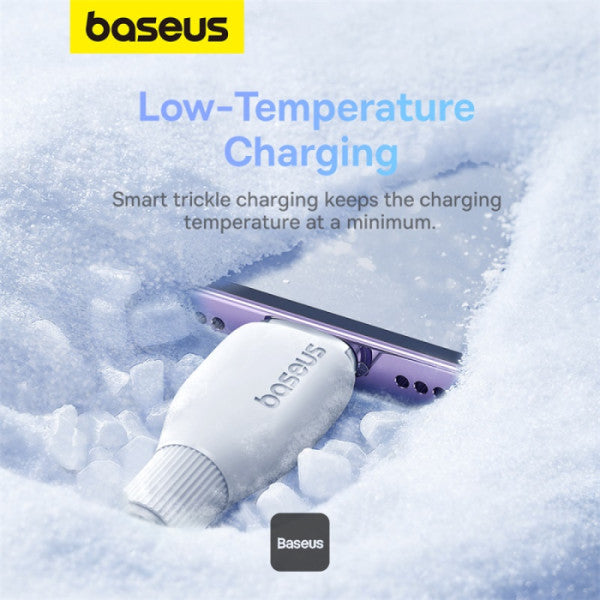 Baseus Pudding Series Fast Charging Cable With High-Speed Data Transmission Type-C to Lightning 20W 1.2M - White - سلك شحن - بيسوس - تايب سي الى ايفون - طول 1.20 متر - كفالة 12 شهر