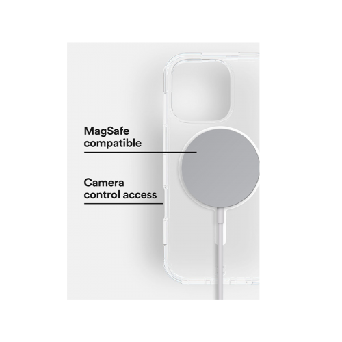 BodyGuardz Accent Magsafe Case for iPhone16 Pro / 16 Pro Max - Clear -  كفر حماية عالية - ماغ سيف - مقاومه عاليه للصدمات - مع خيط علاقه