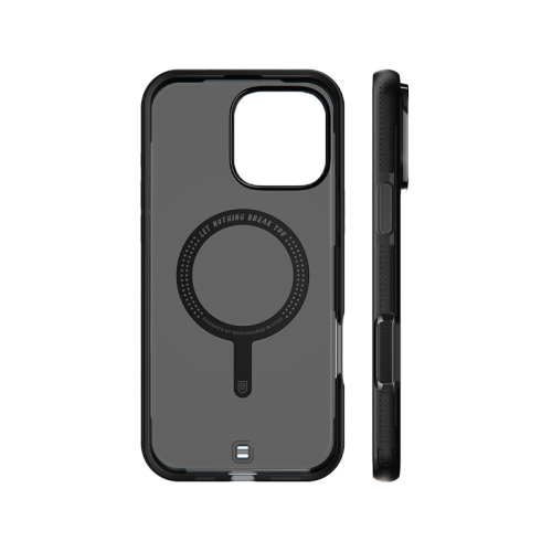 BodyGuardz Ace Pro With Magsafe Case for iPhone16 Pro / 16 Pro Max - Smoke Black -  كفر حماية عالية - ماغ سيف - مقاومه عاليه للصدمات - مع خيط علاقه