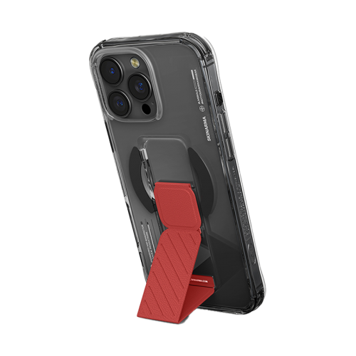 SkinArma AXON Mag-Charge with Grip-Stand for iPhone16 Pro / 16 Pro Max - Black [B] -  كفر حماية عالية - ماغ سيف - مع مسكة ستاند جانبي ورأسي