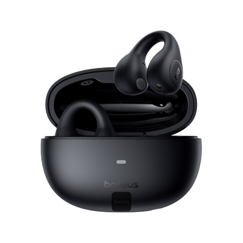 Baseus AirGo AS01 Open-Ear Wireless Earphone - Cluster Black -  سماعة بيسوس - بلوتوث - كفاله 12 شهر