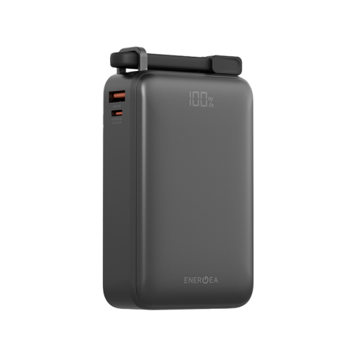 Energea Compac Ultra 67W PD 20000mAh Power Bank With Built-in USB-C Cable - Gunmetal - بطارية متنقلة - انيرجيا - سعة 20 آلاف ملي امبير - مع سلك شاحن تايب سي - قوة 67 واط - شاشة رقمية - كفالة 12 شهر