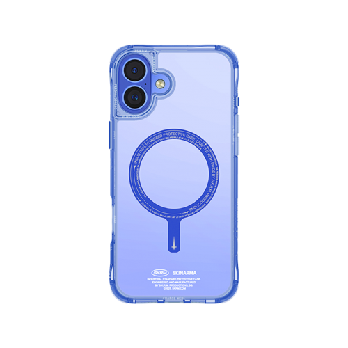 SkinArma Saido Prime Edition MagSafe case for iPhone 16 / iPhone 16 Plus - Blue - سكين أرما كفر - ماغ سيف - شفاف ازرق