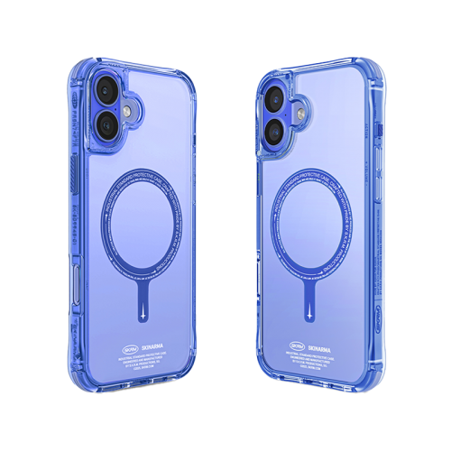 SkinArma Saido Prime Edition MagSafe case for iPhone 16 / iPhone 16 Plus - Blue - سكين أرما كفر - ماغ سيف - شفاف ازرق