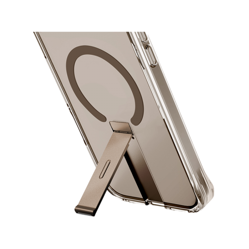 Uniq Eleva Case with Built-in Aluminum Kickstand for iPhone 16 Pro / 16 Pro Max – Taupe Gold [B] - كفر حماية عالية - ماغ سيف - ستاند - يونيك