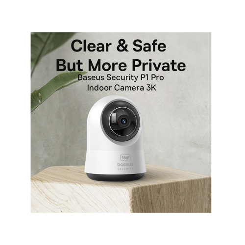 Baseus Security P1 Pro Indoor Camera 3K - White - كاميرا داخلية منزلية - عالية الوضوح - بيسوس - كفالة 18 شهر