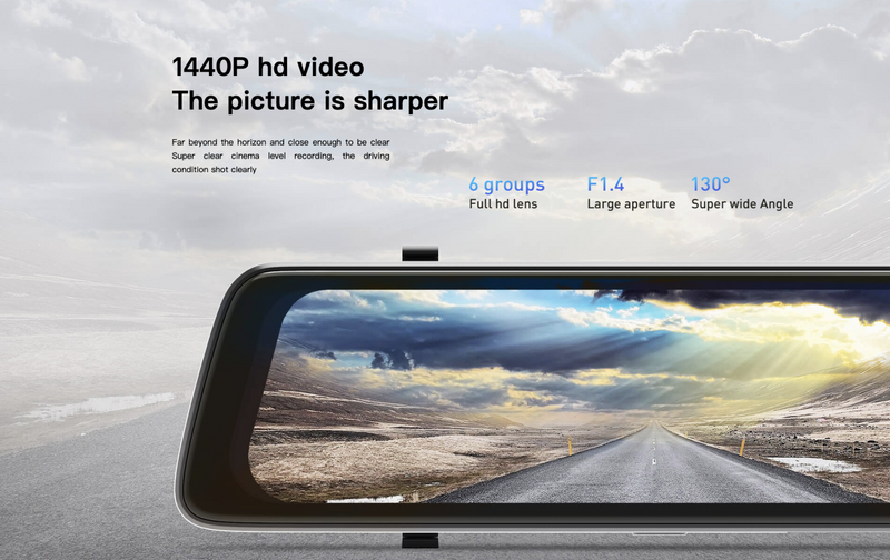 DDPAI Mola E3 Dual Dashcam - كاميرا تصوير للسيارة  ( امامية + خلفية ) - 2 في 1 - عالية الجودة - بث مباشر - واي فاي - كفالة 12 شهر