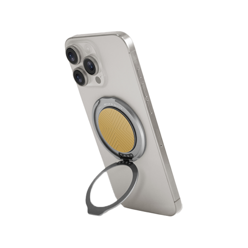 UNIQ Gripfit 360 Magnetic Mount&Kickstand midnight - canary yellow-[B]- مسكة دائريه مغناطيس وستاند + ماغ سيف